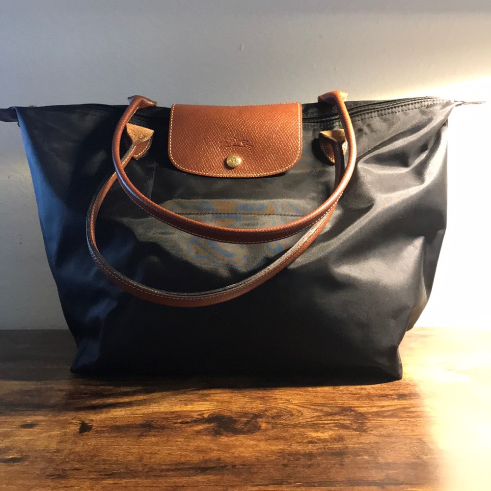 Longchamp Large Le Pliage Tote in Black